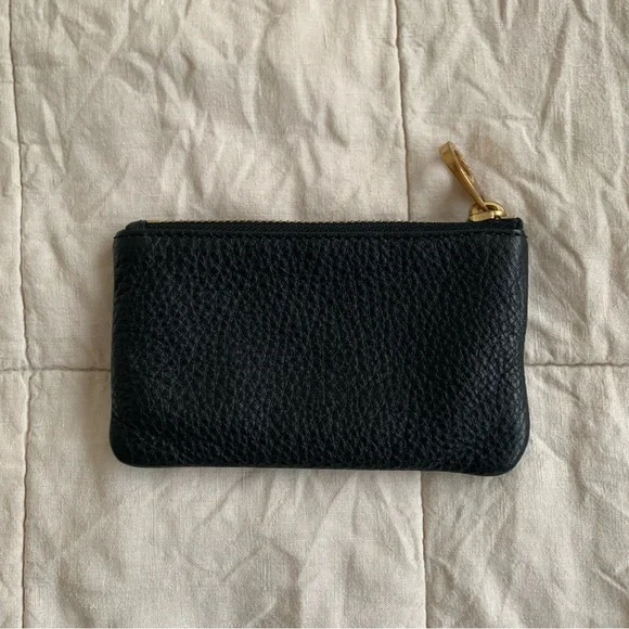 Marc Jacobs Black Leather Pouch with Gold Bird Accent - Picture 4 of 5